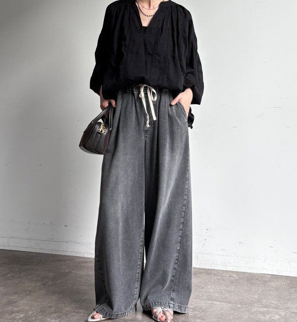  「デニムワイドイージーパンツ」|デニム|