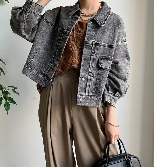  「袖ボリュームGジャン」|ブルゾン・スタジャン|ブラック