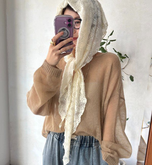  「起毛レースストール」|マフラー|