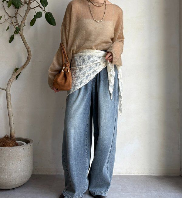  「起毛レースストール」|マフラー|