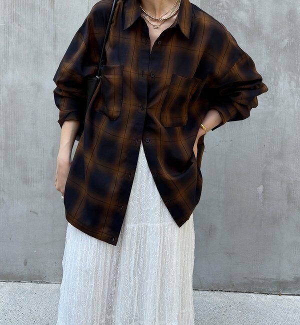  「オンブレチェックドロストシャツ」|シャツ・ブラウス|
