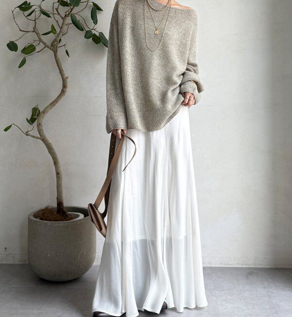  「ウールメランジ鹿の子プルオーバー」|ニット・セーター|