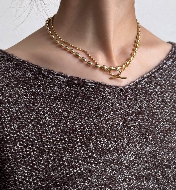  「ウールメランジ鹿の子プルオーバー」|ニット・セーター|