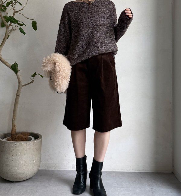  「ウールメランジ鹿の子プルオーバー」|ニット・セーター|
