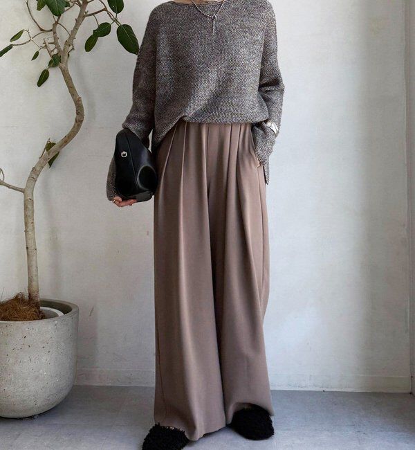  「ウールメランジ鹿の子プルオーバー」|ニット・セーター|