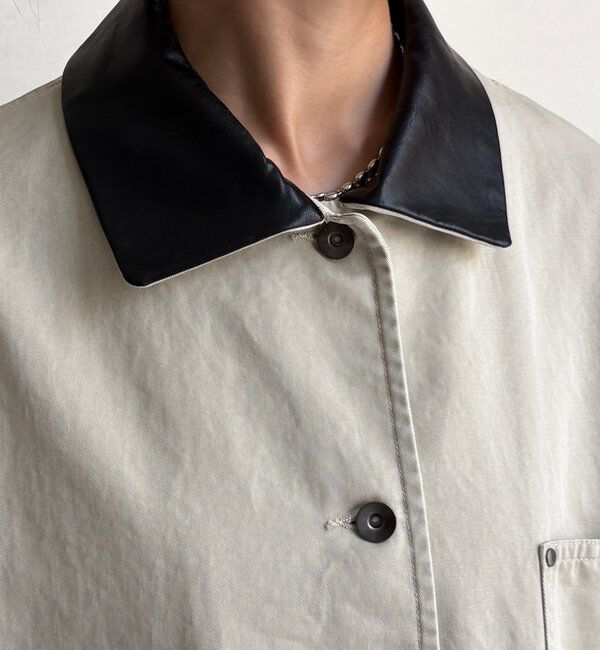  「レザーカラーカバーオールジャケット」|ブルゾン・スタジャン|