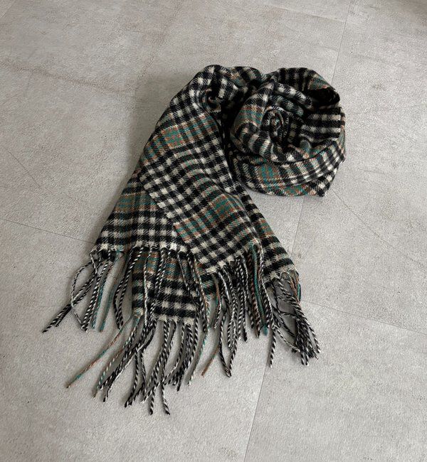  「リサイクルウールチェックマフラー」|マフラー|