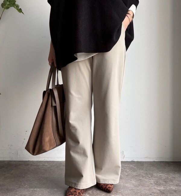  「裏起毛セミフレアイージーパンツ」|チノ|