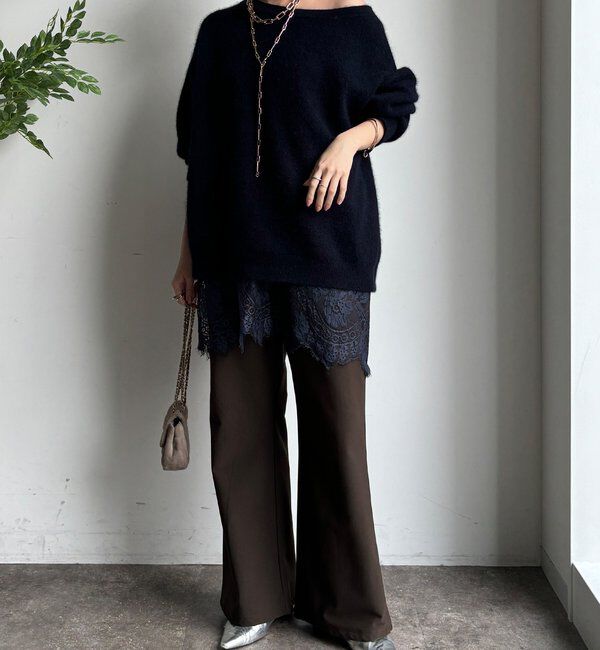  「裏起毛セミフレアイージーパンツ」|チノ|