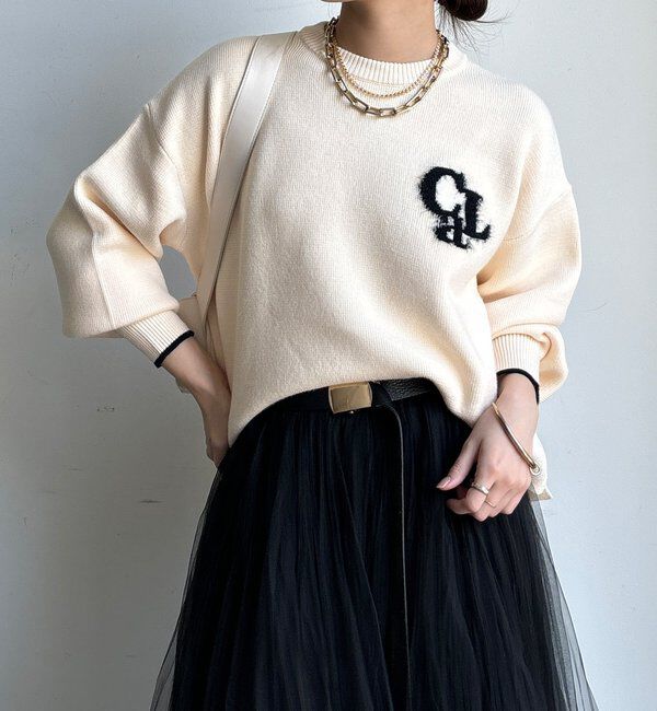  「【新色追加/WEB限定】フェザーロゴニット」|ニット・セーター|オフホワイト