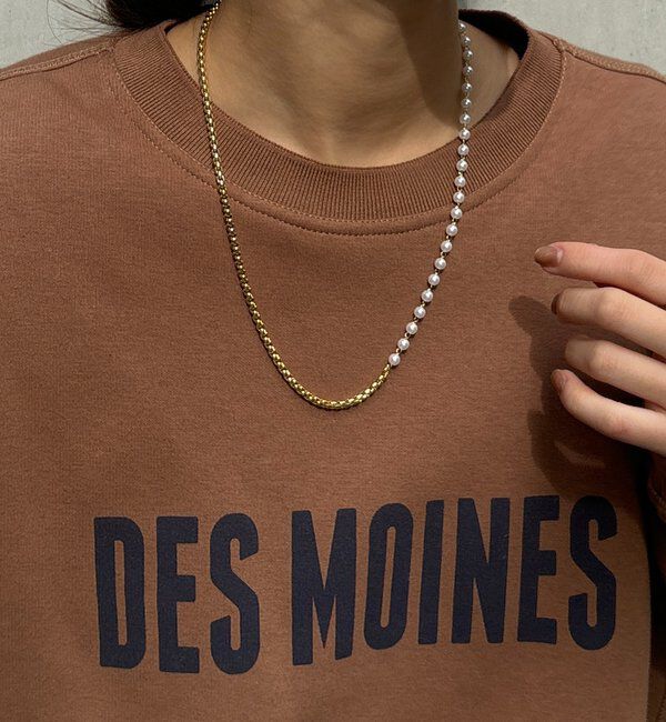  「パール&times;チェーンネックレス」|ネックレス|