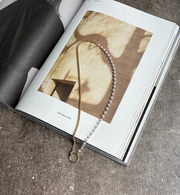  「パール&times;チェーンネックレス」|ネックレス|