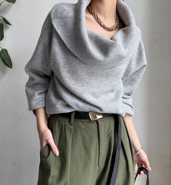  「オフタートルプルオーバー」|ニット・セーター|ライトグレー