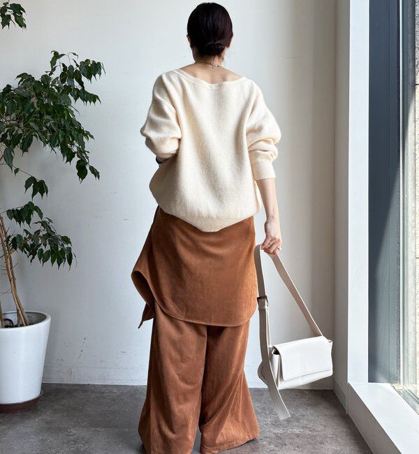  「ファーウールボートネックプルオーバー」|ニット・セーター|