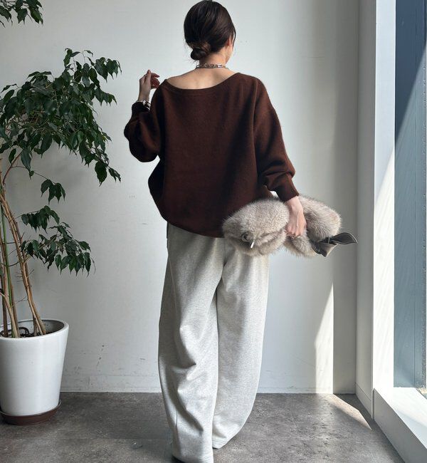  「ファーウールボートネックプルオーバー」|ニット・セーター|