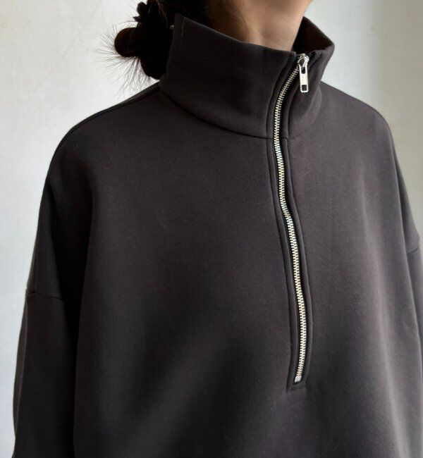  「裏起毛ドロストハーフジッププルオーバー」|Tシャツ・カットソー|