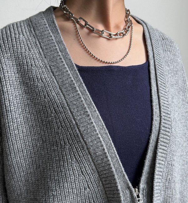  「ジップニットカーディガン」|カーディガン|