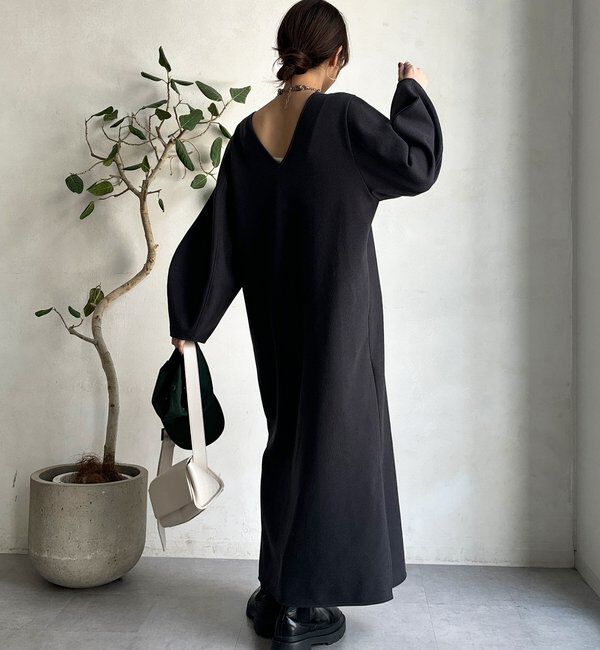  「【前後2WAY】裏起毛袖ボリュームワンピース」|ワンピース|