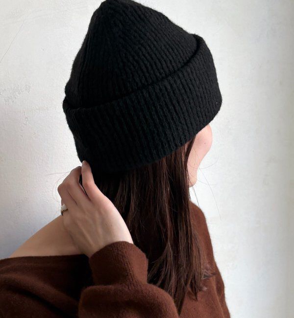  「メランジリブニットワッチ」|ハット|ブラック