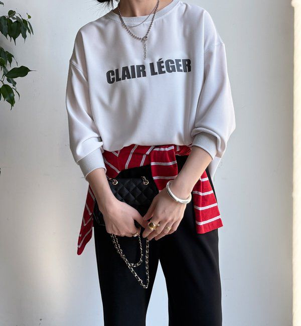  「袖リブバックボタンジョーゼットロゴプルオーバー」|シャツ・ブラウス|