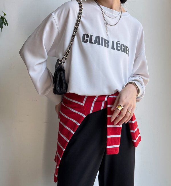  「袖リブバックボタンジョーゼットロゴプルオーバー」|シャツ・ブラウス|