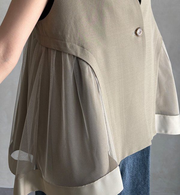  「【WEB限定】バックチュール重ねベスト」|ベスト・ジレ|