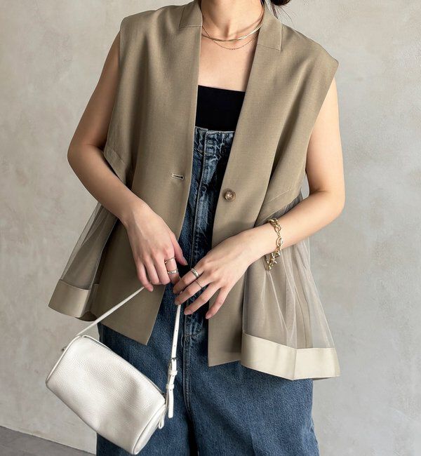  「【WEB限定】バックチュール重ねベスト」|ベスト・ジレ|