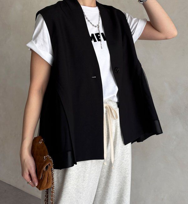  「【WEB限定】バックチュール重ねベスト」|ベスト・ジレ|