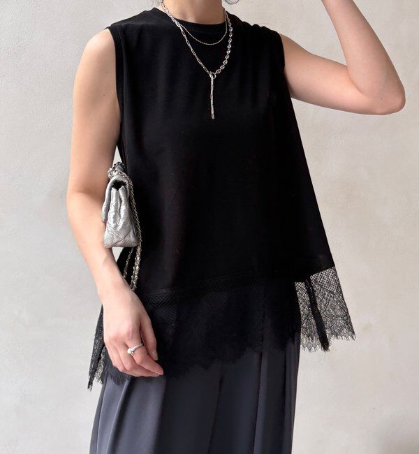  「【セットアップ可能】裾レースタンク」|Tシャツ・カットソー|