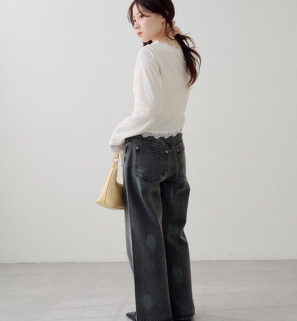  「レース切替カーディガン」|Tシャツ・カットソー|