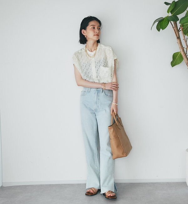  「【全骨格美脚見え！】slit DENIM」|デニム|