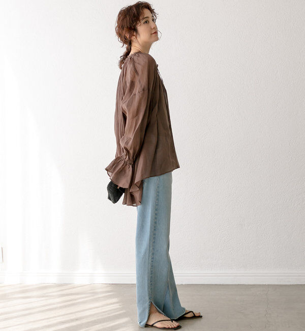  「【全骨格美脚見え！】slit DENIM」|デニム|