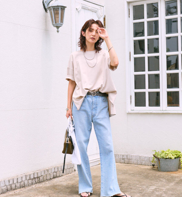  「【全骨格美脚見え！】slit DENIM」|デニム|