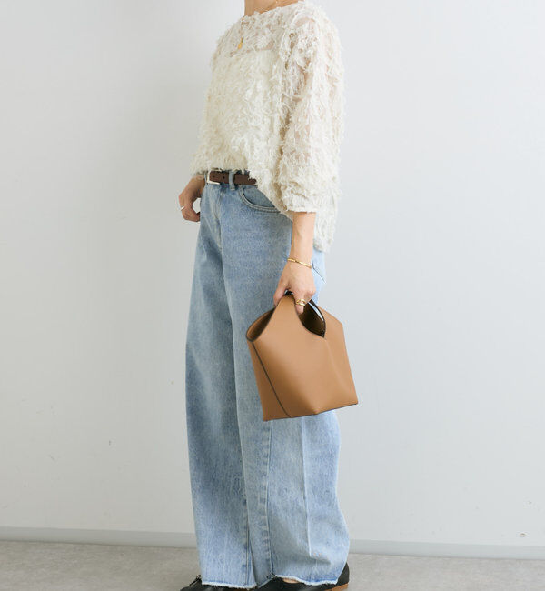  「【オケージョンにも◎】カットジャガードシアーブラウス」|シャツ・ブラウス|