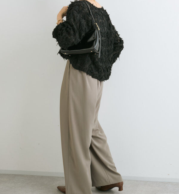  「【オケージョンにも◎】カットジャガードシアーブラウス」|シャツ・ブラウス|