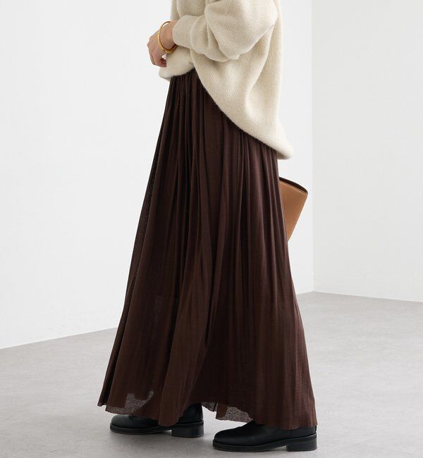  「【上品な印象に】シアーフライスギャザースカート」|スカート|