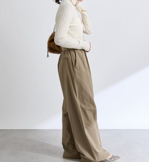  「【こなれ感抜群】ベルテッドワイドパンツ」|チノ|