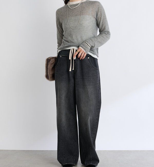  「【キャッチーなデザイン】スウェットドッキングデニム」|デニム|