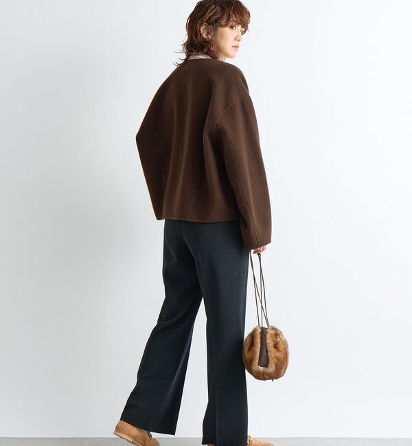  「【上品見え】ウールリバーショートコート」|その他|