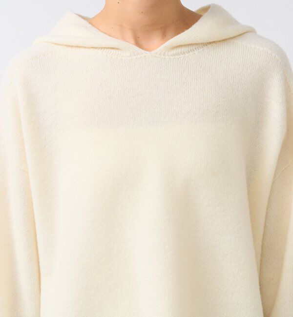  「【フードがアクセントに】ウール100ホールガーメントフーディ」|ニット・セーター|