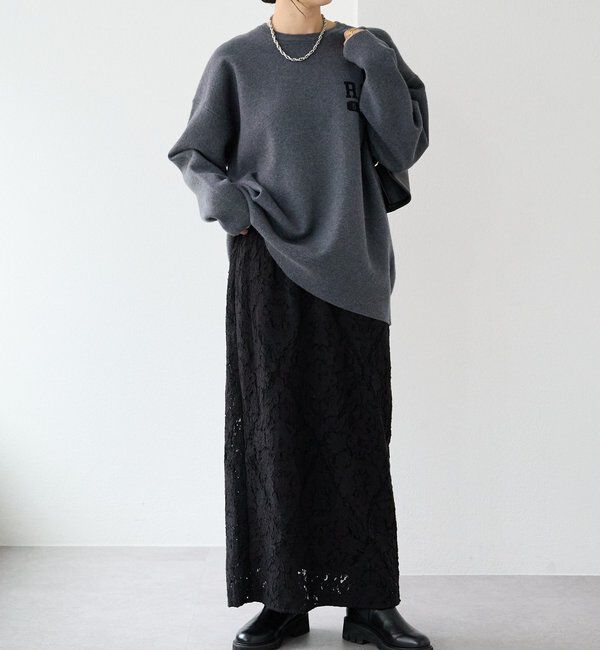  「【バックロゴが目を惹く】アスレチックロゴニット」|ニット・セーター|