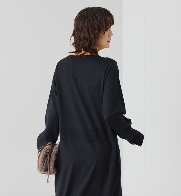  「【羽織としても使える】レイヤードニットワンピース」|ワンピース|