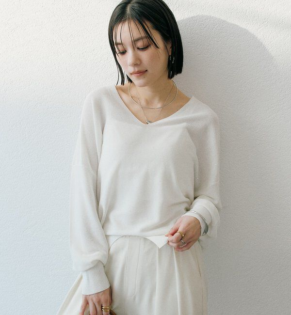  「【華やかな煌めき】ペーパースパングルニット」|ニット・セーター|