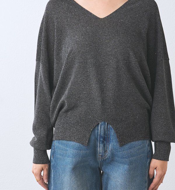  「【華やかな煌めき】ペーパースパングルニット」|ニット・セーター|