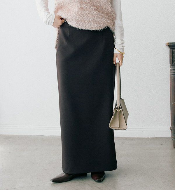  「【ストレスフリー/シーズンレス】ストレッチダンボールIラインスカート」|スカート|