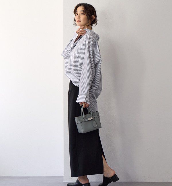  「【ストレスフリー/シーズンレス】ストレッチダンボールIラインスカート」|スカート|