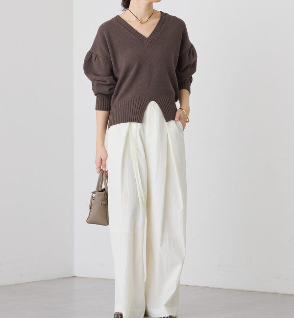  「【鮮度抜群】ギャザースリーブオーバーニット」|ニット・セーター|