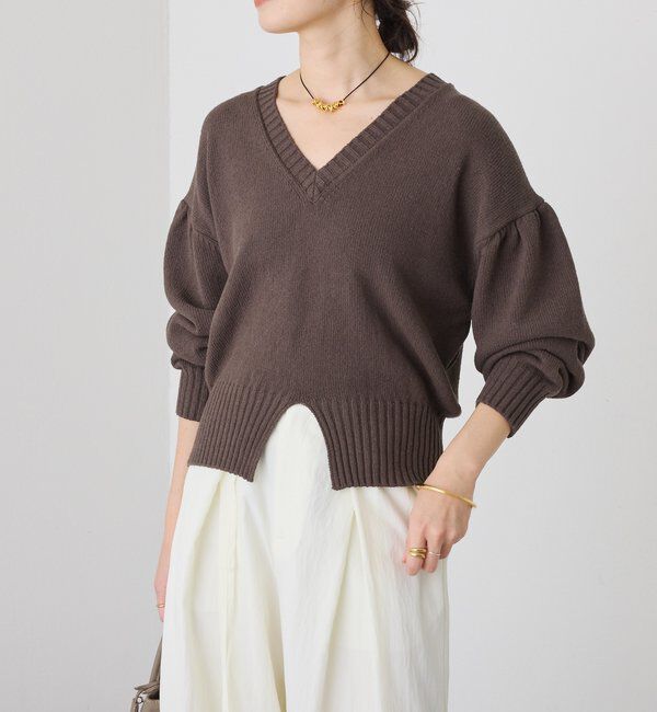  「【鮮度抜群】ギャザースリーブオーバーニット」|ニット・セーター|