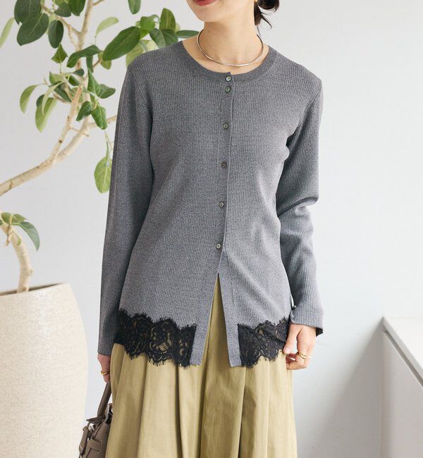  「【鮮度抜群】レーストリムカーディガン」|カーディガン|