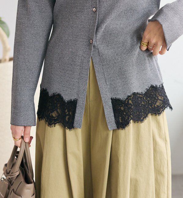  「【鮮度抜群】レーストリムカーディガン」|カーディガン|